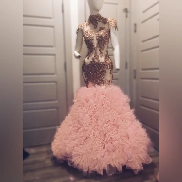 can short dresses be formal Ladivine 9245 Elegant Embellished Tulle A-line Mini Dress Blush / L main image 1